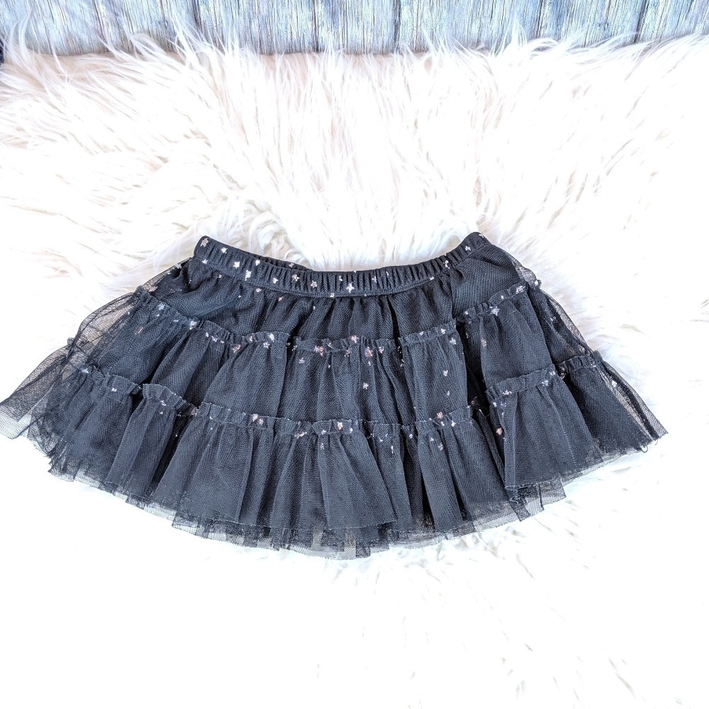 Target Black Halloween Ruffle Tutu Skirt with Stars Girls XS 4/5